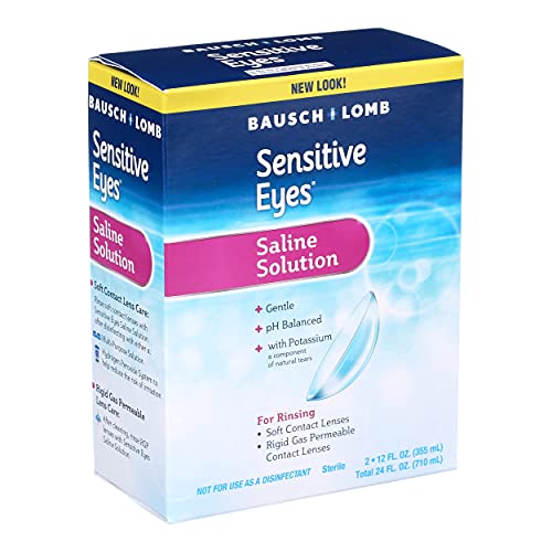 Bausch & Lomb Sensitive Eye Saline Solution, 24 Ounces Per Box (Value Pack of 4)