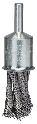 Bosch 2608622116 Shank Pencil Brush Knotted Wire, 0.35mm Steel, 20mm x 6mm, Silver