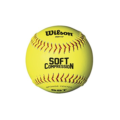 Wilson Sporting Goods A9117 Soft Compression Softball (12-Pack), Optic Yellow, 12-Inch (WTA9117B)