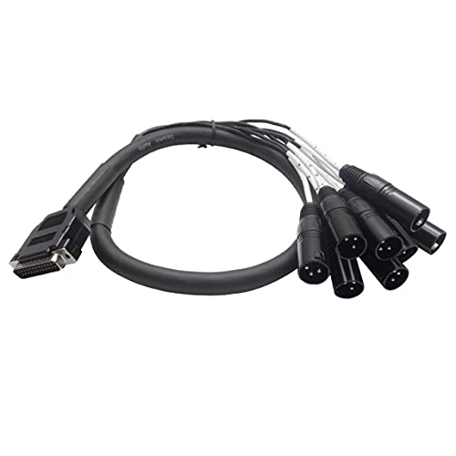 Seismic Audio Speakers DB25 to 8 Channel ¼” XLR Male 3 Foot D-Sub Snake Cable, PatchBay Interface Modular Cable