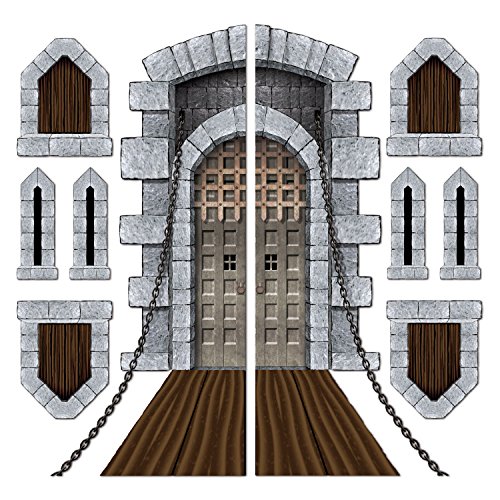 Beistle Printed Castle Door and Window Props, 16″ to 5′ 4″, 9 Pieces In Package
