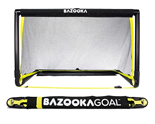 BazookaGoal Original Solid Frame Pop Up Goal – Folding Mini Soccer Goal for Kids and Adults – Portable Goal Post – 4 x 2.5 ft