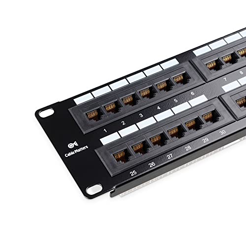 Cable Matters UL Listed Rackmount or Wall Mount 2U 48 Port Network Patch Panel (19-inch Cat6 Patch Panel / RJ45 Patch Panel) for Gigabit Network Switch, 110 or Krone Impact Tools Compatible