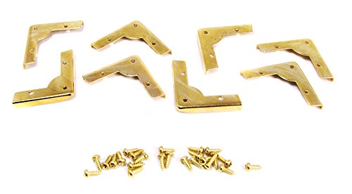 8pc. Decorative Low-Profile Brass-plated Box Corners w/mounting screws