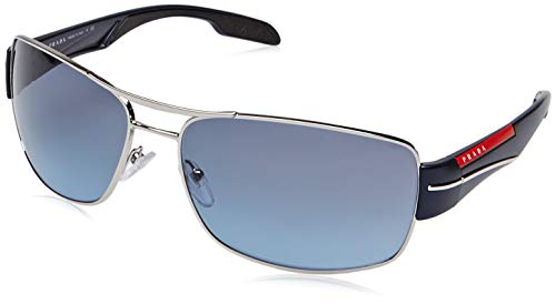 Linea Rossa PS 53NS 1BC5I1 Silver Metal Aviator Sunglasses Blue Gradient Lens