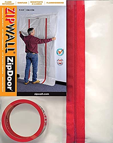 ZIPWALL ZDC Commercial ZipDoor Kit, , red ,1 Count(Pack of 1)