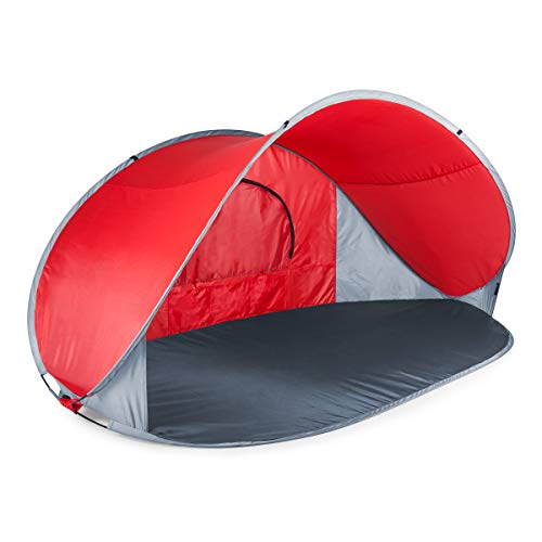 ONIVA – a Picnic Time brand – Manta Portable Beach Tent – Pop Up Tent – Beach Sun Shelter Pop Up, (Red with Gray Accents)