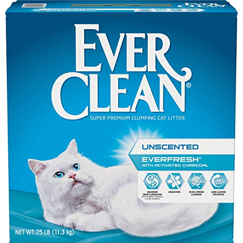 Ever Clean Ever Fresh Litter with Activated Charcoal Clumping Cat Litter, Unscented, 25 Pounds