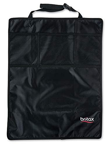 Britax Kick Mat Seat Protectors, 2-Pack | Water-Resistant + Machine Washable + Pocket Storage Organizer , Black