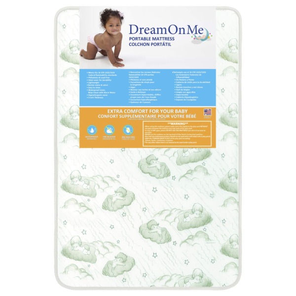 Dream On Me Two Sided 3” Inner Spring Playmat /Ideal Support For Your Child /Reinforced Waterproof Cover/ Greenguard Gold Environment Safe Playmat