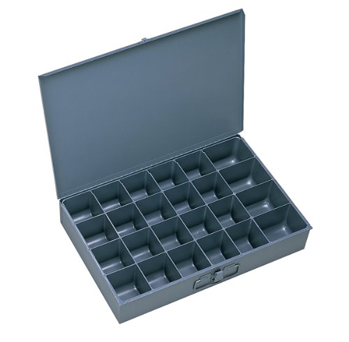 Durham 102-95-IND Gray Cold Rolled Steel Individual Large Scoop Box, 18″ Width x 3″ Height x 12″ Depth, 24 Compartment