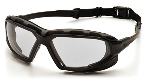 Pyramex Safety Highlander XP Eyewear, Black-Gray Frame/Clear Anti-Fog Lens