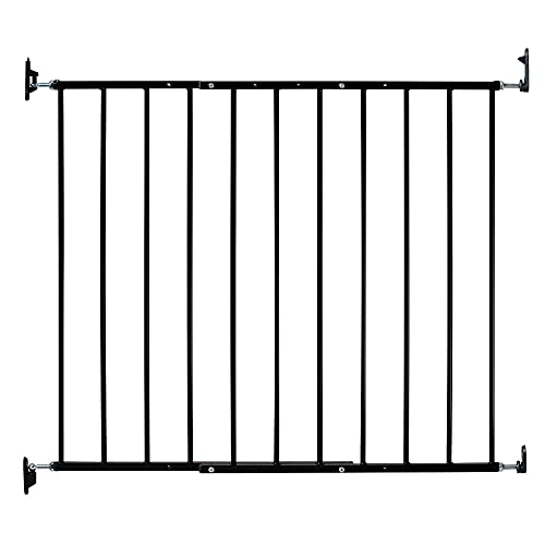 KidCo G2001 Safeway Top of Stairs Quick Release Baby Gate for Blocking Stairs or Hallways and Dividing Rooms, 42.5 x 30.5 Inches, Steel, Black