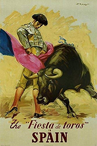 Buyartforless Spain Fiesta de Toros (Bullfight) Vintage Travel Advertisement 36×24 Art Print Poster