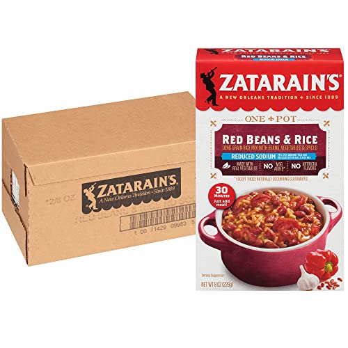 Zatarain’s Reduced Sodium Red Beans & Rice, 8 oz (Pack of 12)