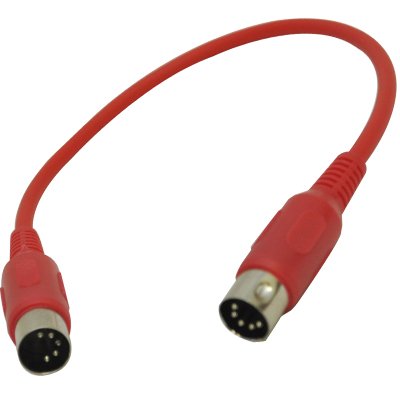 Seismic Audio – SAMIDIRed1 – Red MIDI Cable 1 Foot – Keyboard Data Patch Cord