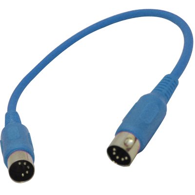 Seismic Audio – SAMIDIBlue1 – Blue MIDI Cable 1 Foot – Keyboard Data Patch Cord