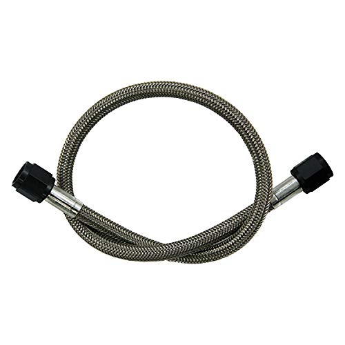 Nitrous Outlet 12″ 4AN Stainless Braided Hose (Black Fittings)