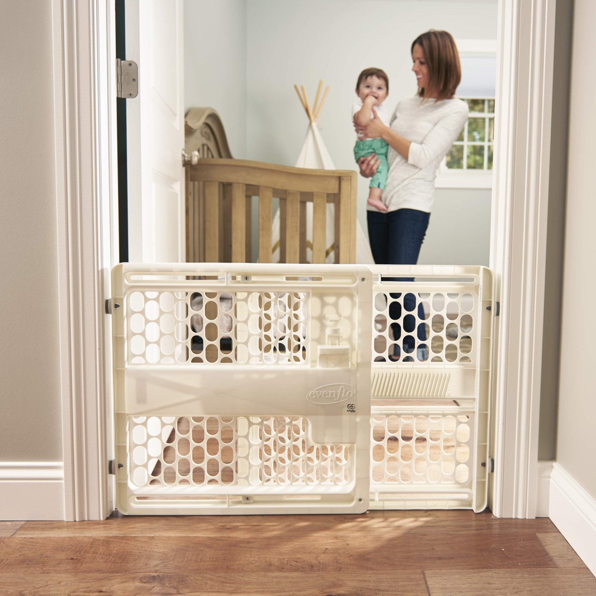 Memory Fit Baby Gate, Pressure-Mounted, White | The Storepaperoomates Retail Market - Fast Affordable Shopping