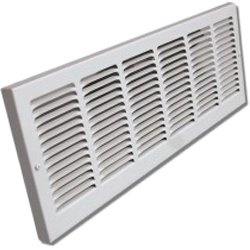 Shoemaker 1150-30X6 30″x6″ Stamped Face Baseboard Return Air Grille – White