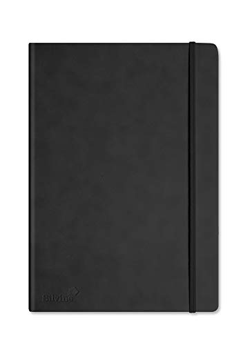Silvine 198BK Executive Soft Feel Notebook Ruled with Marker Ribbon 160pp 90gsm A4 Black Ref 198BK – Black