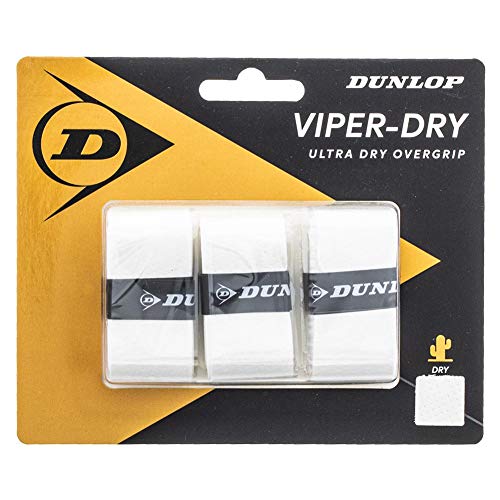 DUNLOP T613209 Viperdry White 3 Pack Ultra Dry Tennis Overgrip