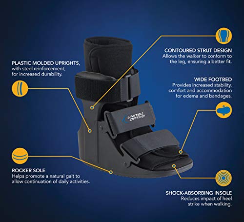United Ortho Short Cam Walker Fracture Boot, Medium, Black | The Storepaperoomates Retail Market - Fast Affordable Shopping