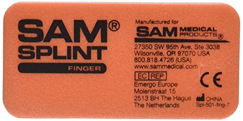 SAM Medical Finger Splint, Orange and Blue, 3 Count