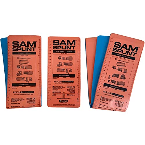 Rescue Essentials SAM SPLINT 3X COMBO PACK, 36″, 18″ AND 9″- ORANGE/BLUE