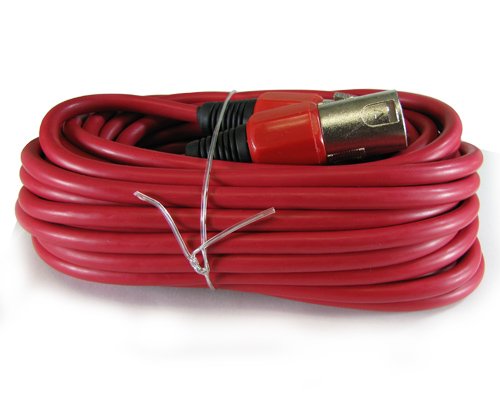 Yovus XLR Male to Female 3pin Mic Microphone Lo-z Extension Cable Cord (25ft, Red)