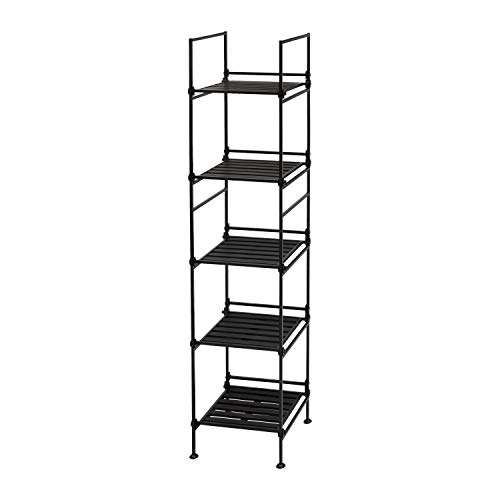 Organize It All 5 Tier Square Freestanding Shelf Unit for Bedroom, Bathroom, or Home Storage and Organization, in Espresso