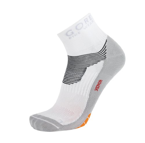 GORE BIKE WEAR Xenon Socks – WHITE/ORANGE, 41-43 (US 8.0-9.5)