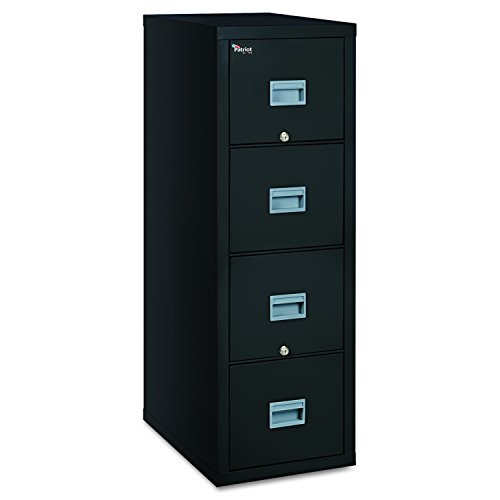 FireKing Patriot 4P1825-CBL One-Hour Fireproof Vertical Filing Cabinet, 4 Drawers, Deep Letter or Legal Size, 18″ W x 25″ D, Black, Made in USA