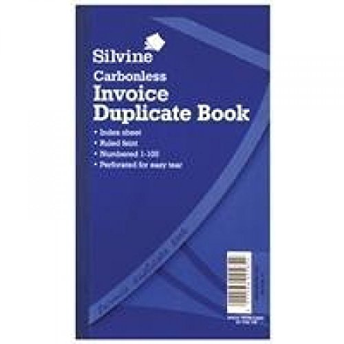 Silvine Carbonless Duplicate Book 8.25×5 inches Invoice 711-T Pack of 6