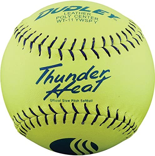 Dudley USSSA Thunder Heat Classic W Stamp Softball – Leather Cover – 12 pack