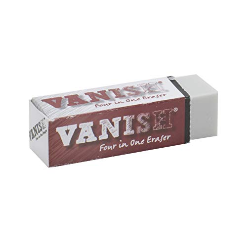 Acurit Vanish Four in One Art Eraser (1 Pack) -No Mess Pencil Eraser Replaces Hard Rubber Eraser, Vinyl & Kneaded Eraser