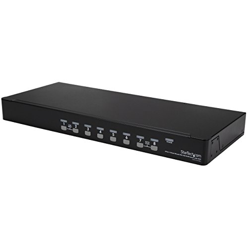 StarTech.com 8 Port 1U Rackmount USB KVM Switch Kit with OSD and Cables – Rack mount KVM – VGA KVM Switch – 8 Port KVM Switch (SV831DUSBUK) , Black