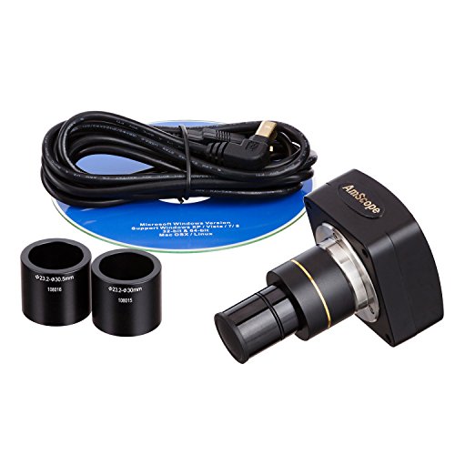 AmScope MU130 1.3MP USB2 Microscope Digital Camera + Editing & Measuring Software, Compatible with Windows XP/Vista/7/8 and Mac OS 10.6 & Up