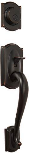 Schlage F93CAM716ACCLH Camelot Inactive Handleset with Accent Left-handed Lever, Aged Bronze