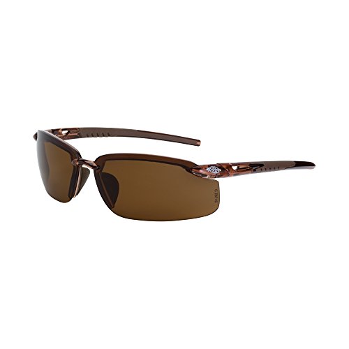 Crossfire Eyewear 291113 Es5 Polarized Safety Glasses with High Definition Brown Polarized Lens and Crystal Brown Frame