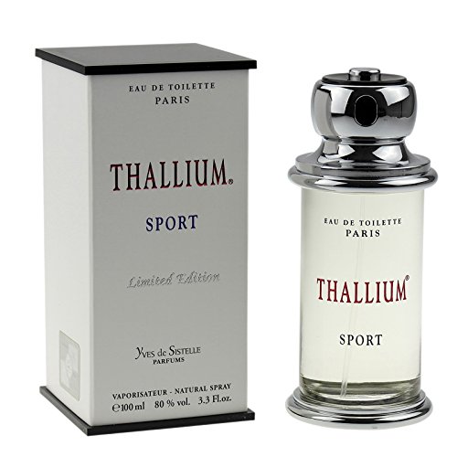 Jacques Evard Thallium Sport for Men Edt Spray, Woody Aquatic Fragrance, 3.3 Fl Oz