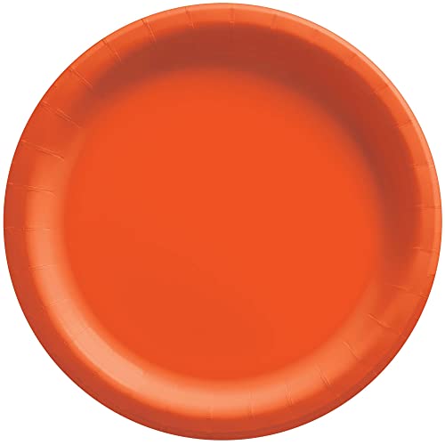 Amscan 640013.05 Paper Dessert Plates, 6 3/4″, Orange Peel