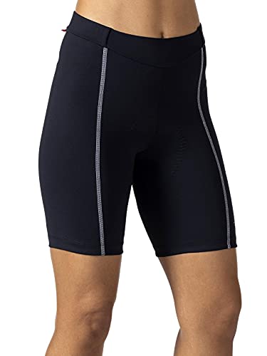 Terry Bella Short (Regular) – Women’s 8.5 Inch Inseam Padded Cycling Shorts – Silicone Leg Band & Flex Air Chamois – Black Gray, Medium