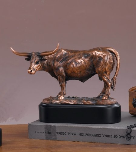 Marian Imports F53171 Texas Longhorn Bronze Plated Resin Sculpture