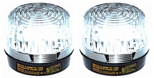 Seco-Larm SL-126Q/C Clear Strobe Light; for 6 to 12V Use, Easy 2-Wire Installation, 300 Hours of Rated Life Span, High-Impact Resistant Acrylic Lens and Case, 100000 Candle Power, Pack of 2