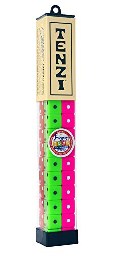 TENZI Dice Party Game – A Fun, Fast Frenzy for The Whole Family – 4 Sets of 10 Colored Dice with Storage Tube – Colors May Vary