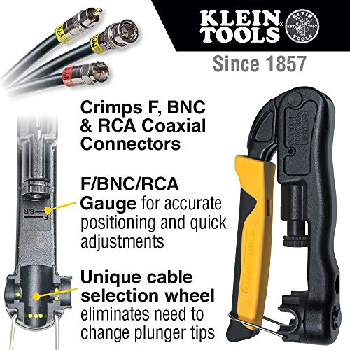 Klein Tools VDV211-063 Compression Crimper, Wire Crimper and Coaxial Crimper for Indoor and Outdoor Cabling | The Storepaperoomates Retail Market - Fast Affordable Shopping