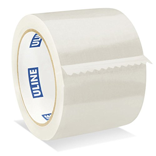 Uline Packing Tape, 3″ x 55 Yd, 2.6 mil Crystal Clear Tape By (S-1893-4) Pack of 4
