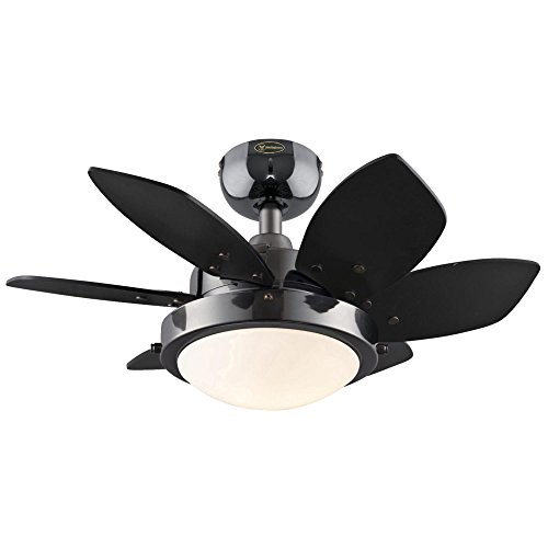 Westinghouse Lighting 7224300 Quince 24-Inch Gun Metal Indoor Ceiling Fan, Light Kit with Opal Frosted Glass