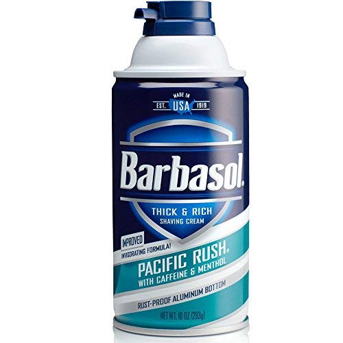 Barbasol Pacific Rush with Caffeine and Menthol Thick & Rich Shaving Cream 7 oz ( Pack of 6)